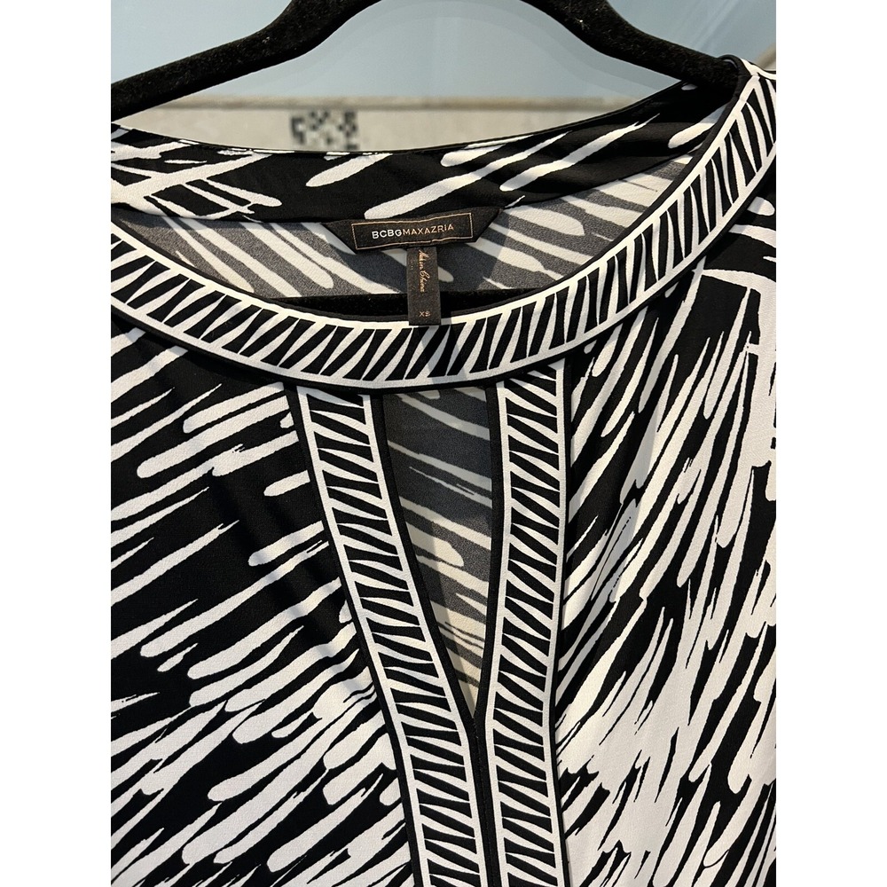 BCBGMAXAZRIA Marilyn Monroe Vibe Sexy Sheath Dress XS Black White CLN63P05 - Picture 8 of 12